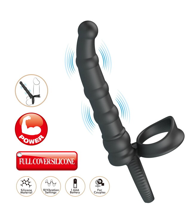 Rimba PL - Tatum - Anale vibrator met penisring - Zwart