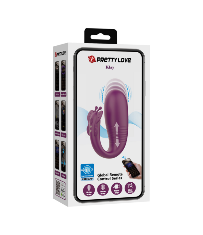 Rimba Pretty Love - Klay - Thrusting Ei-vibrator (app gestuurd) - Paars