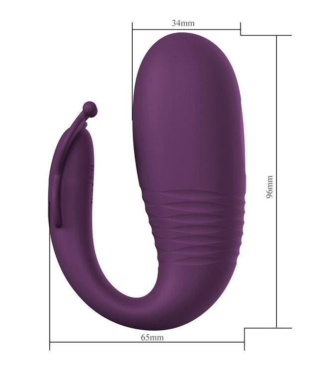 Rimba Pretty Love - Klay - Thrusting Ei-vibrator (app gestuurd) - Paars