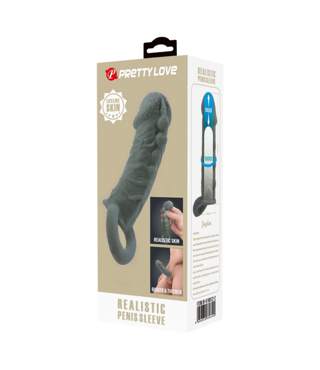 Rimba Pretty Love - Faylen - Realistische Penis Sleeve - Donkergrijs