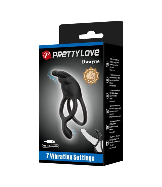 Rimba Pretty Love - Seth - Vibrerende penisring - Zwart