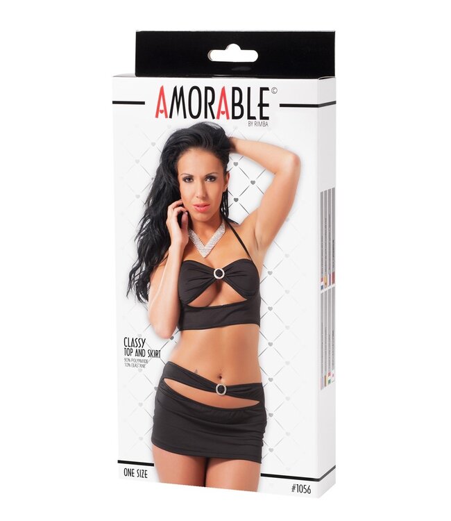 Rimba Amorable by Rimba -  Mini Rok met Top - One Size - Zwart