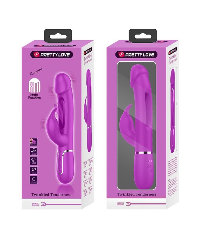 Rimba Pretty Love - Kampas - Rabbit Vibrator 3 in 1- Paars