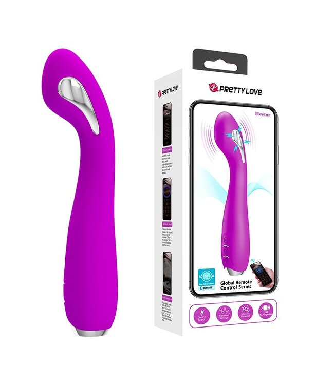 Rimba Pretty Love - Hector - G-Spot Elektrische Schok Vibrator met Appbediening - Paars