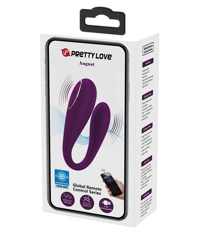 Rimba Pretty Love - August - Couple Vibrator met Appbediening - Paars