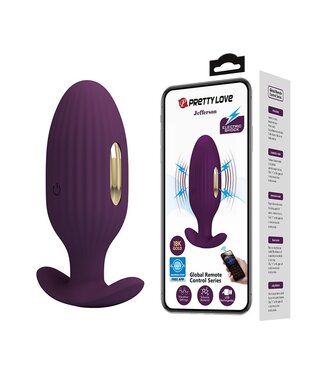 Rimba Pretty Love - Jefferson - Electric Shock Buttplug met Appbediening - Paars
