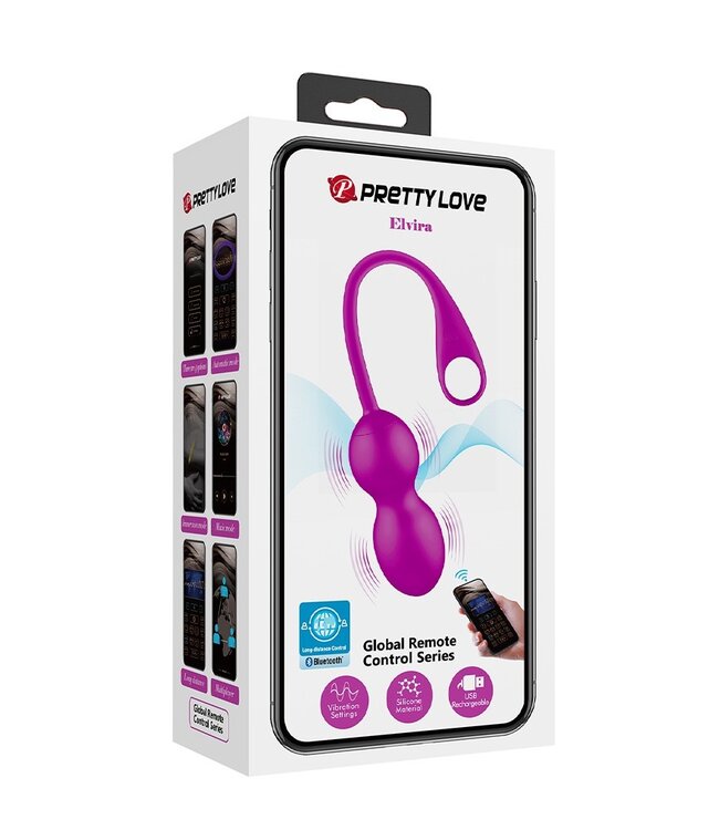 Rimba Pretty Love - Elvira - Vibrerende Kegelballetjes met App-bediening - Paars