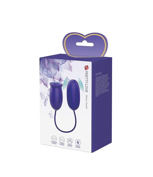 Rimba Pretty Love - Daisy-Youth - 2 in 1 Clit Likker en Vibrerend Eitje - Paars