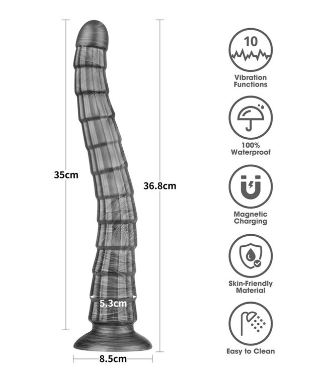 Rimba LoveToy - 14,5"King Sized Vibrating Vibrax Slider - Zilver