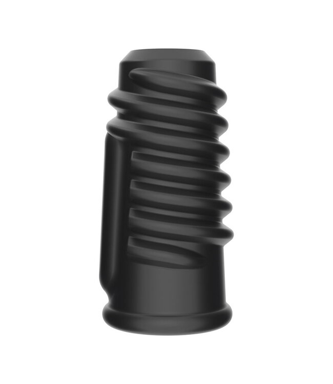 Rimba LoveToy - Spiral Knights Ring - Vibrerende Penis Sleeve (Ø 3,7 cm) - Zwart