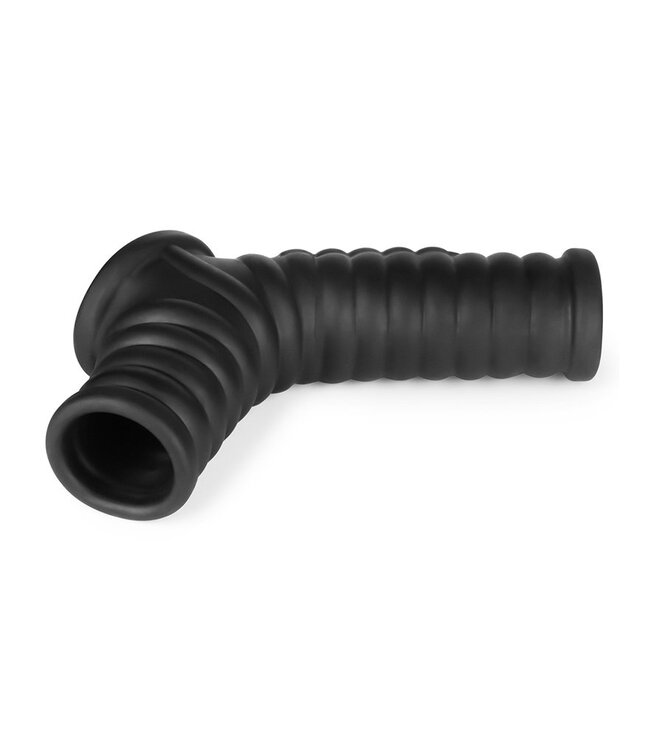 Rimba LoveToy - Wave Knights Ring - Vibrerende Penis en Scrotum Sleeve (Ø 2,8 cm) - Zwart