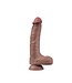 Rimba LoveToy - Dubbellaagse siliconen dildo 21,5 cm (Ø 4,2 cm) - Bruin