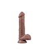 Rimba LoveToy - Dubbellaagse siliconen dildo 20,5 cm (Ø 4 cm) - Bruin