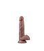 Rimba LoveToy - Dubbellaagse siliconen dildo 18,5 cm (Ø 3,7 cm) - Bruin