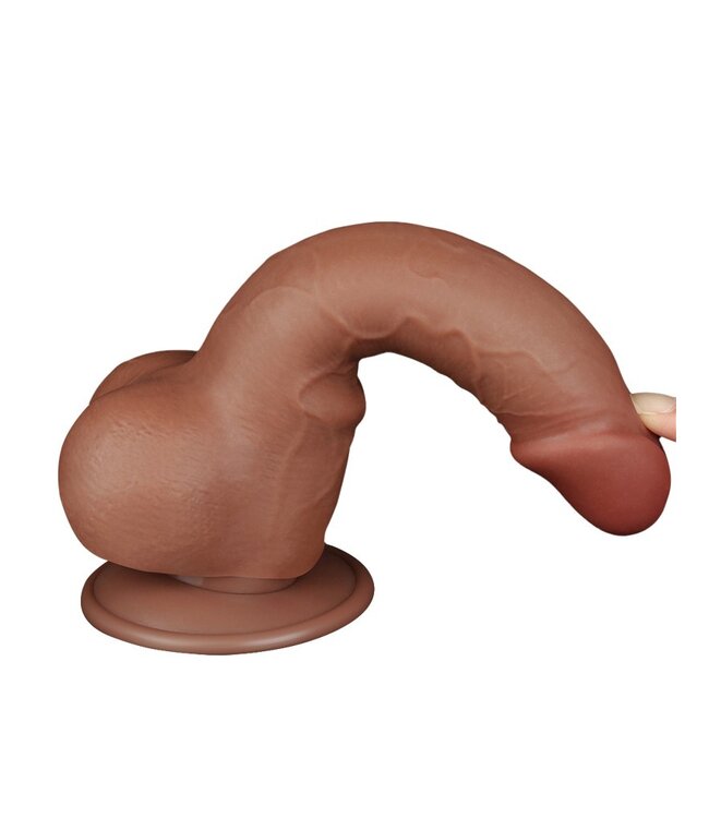 Rimba LoveToy - Sliding Skin Dildo 19,5 cm (Ø 3,6 cm) - Bruin