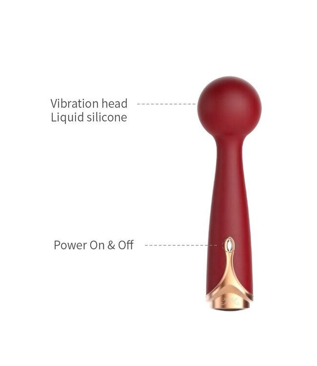 Rimba Viotec - Firelick - Mini Wand Vibrator - Goud & Wijnrood