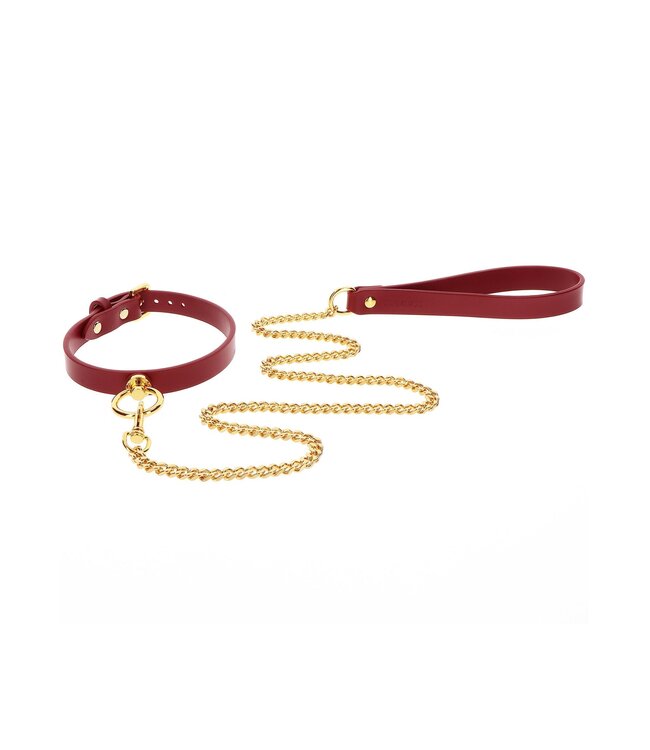 Taboom Bondage in Luxury O-Ring Collar and Chain Leash