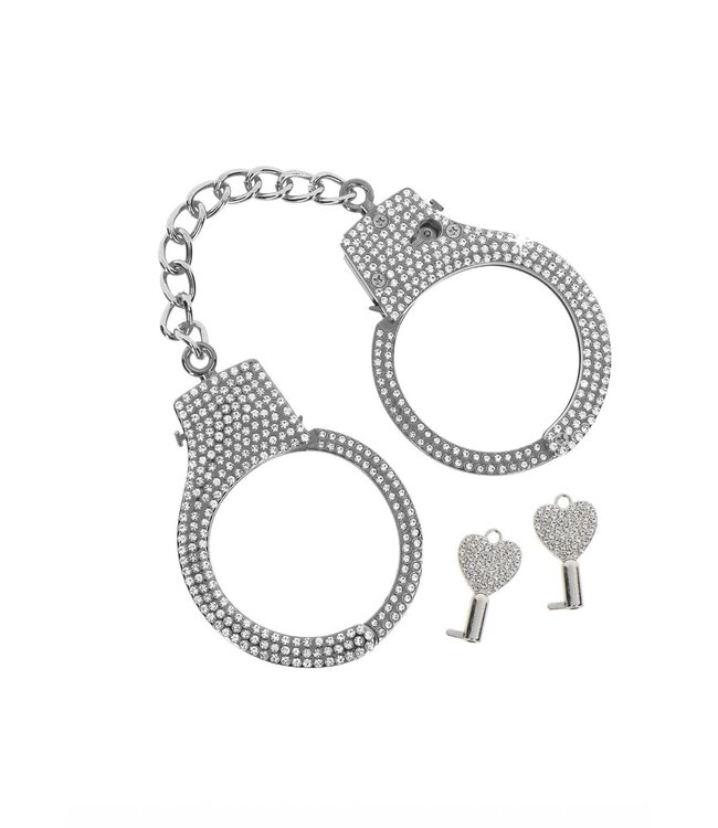 Taboom Bondage Essentials Diamond Wrist Cuffs Silver