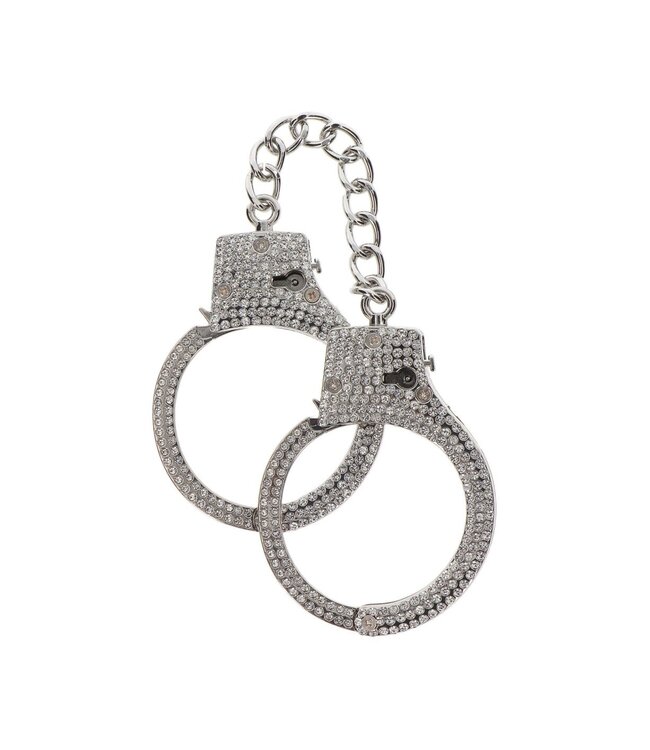 Taboom Bondage Essentials Diamond Wrist Cuffs Silver