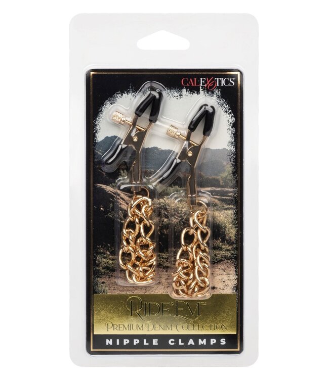 CalExotics Ride 'em Premium Denim Collection Nipple Clamps