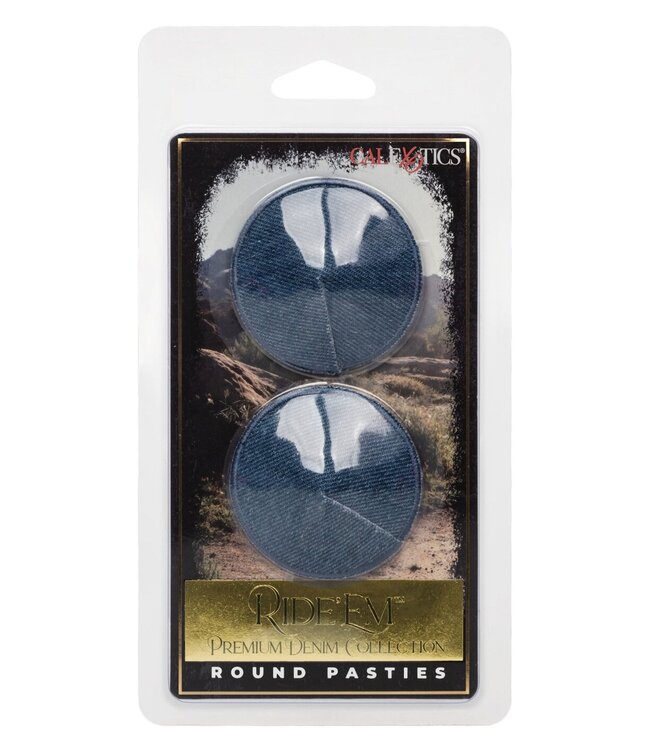 CalExotics Ride 'em Premium Denim Collection Round Pasties