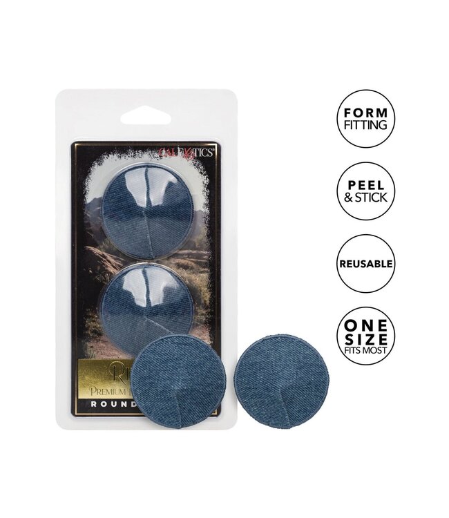 CalExotics Ride 'em Premium Denim Collection Round Pasties