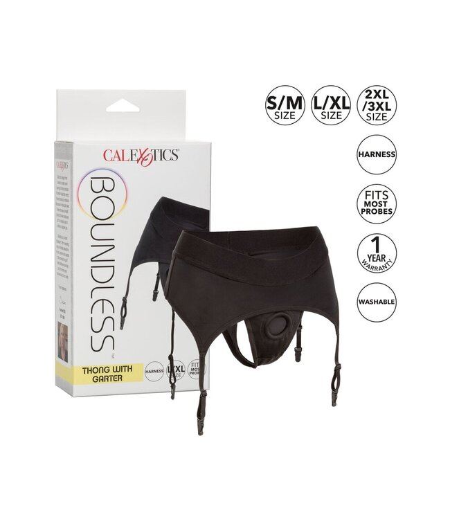 CalExotics Boundless Thong with Garter L/XL