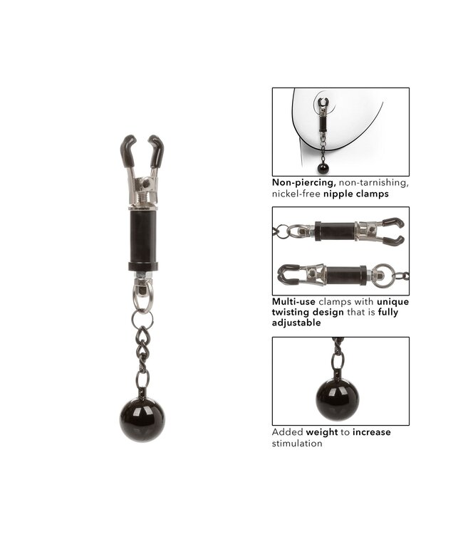 CalExotics Nipple Grips Weighted Twist Nipple Clamps