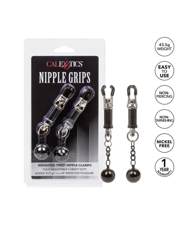 CalExotics Nipple Grips Weighted Twist Nipple Clamps