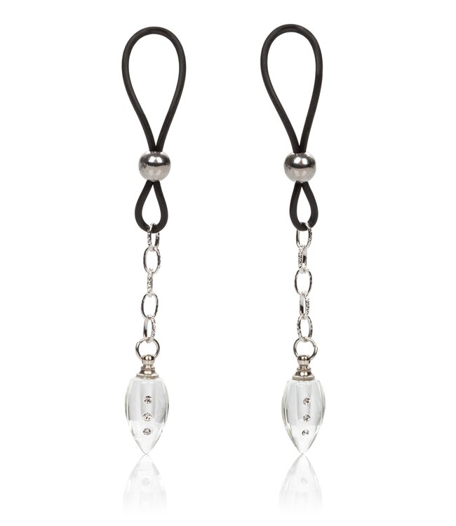 CalExotics Nipple Play Non-Piercing Nipple Jewelry Crystal Teardrop
