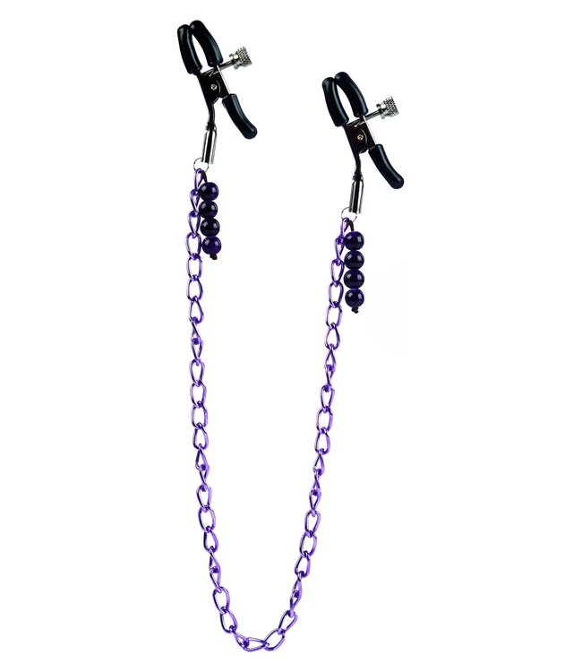 CalExotics Nipple Play Purple Chain Nipple Clamps