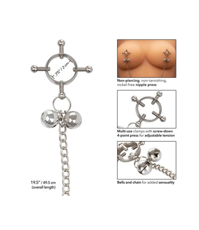 CalExotics Nipple Grips 4-Point Nipple Press with Bells