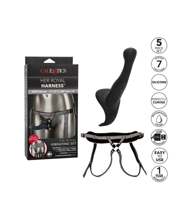 CalExotics Her Royal Harness The Royal Vibrating Set