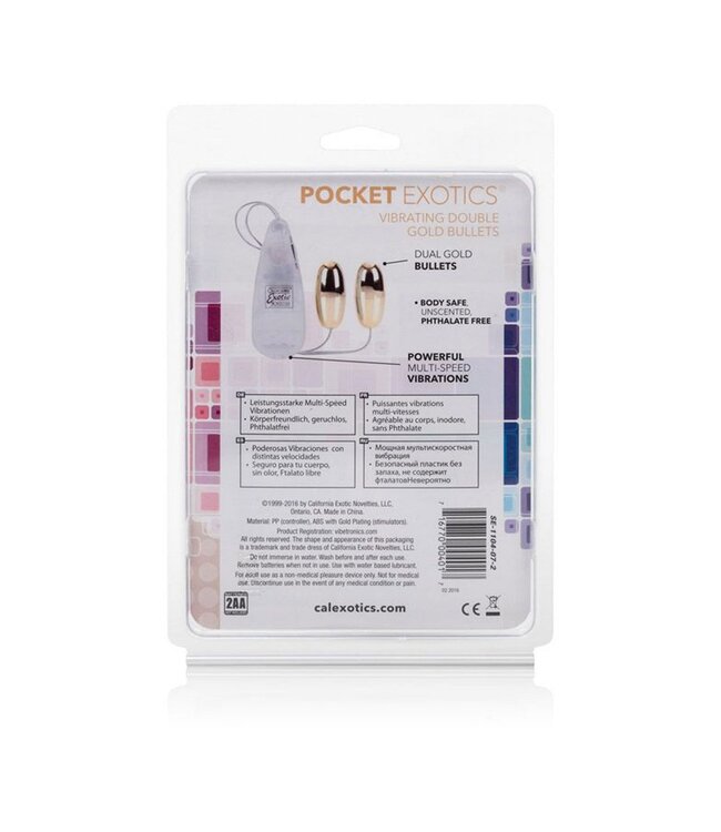 CalExotics Pocket Exotics Vibrating Double Silver Bullets