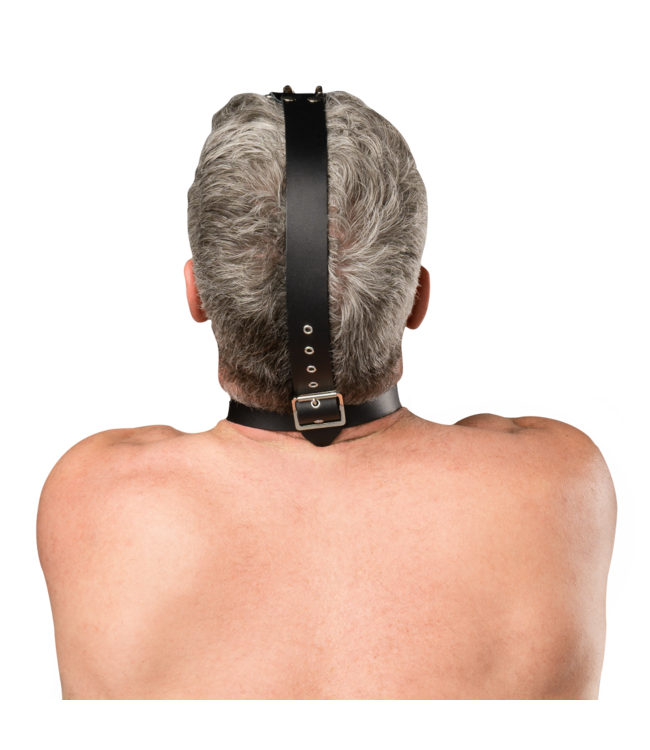 Rimba Rimba Bondage Play - Lederen Hoofdharnas met Neushaken - Zwart