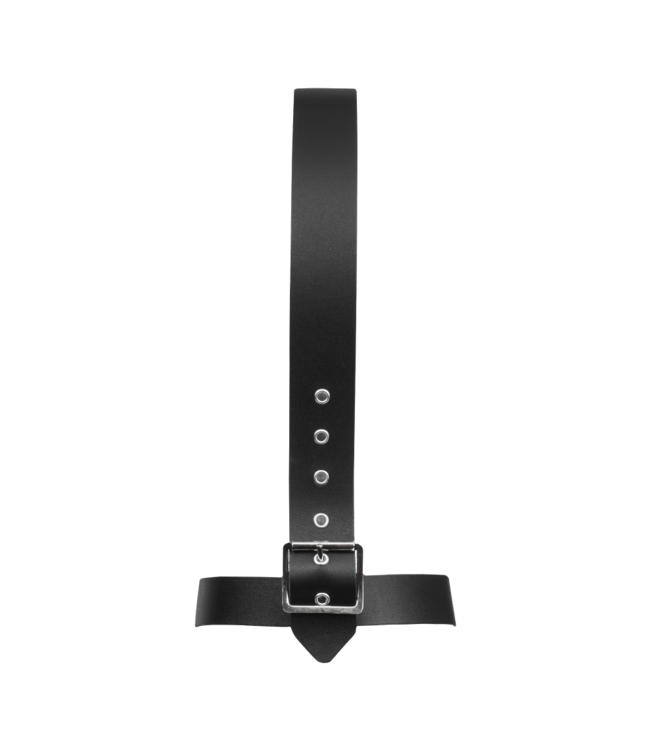 Rimba Rimba Bondage Play - Lederen Hoofdharnas met Neushaken - Zwart