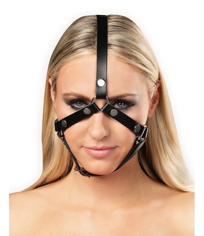 Rimba Rimba Bondage Play - Lederen Hoofdharnas - Zwart