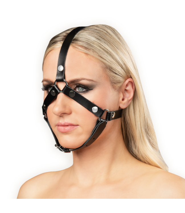 Rimba Rimba Bondage Play - Lederen Hoofdharnas - Zwart