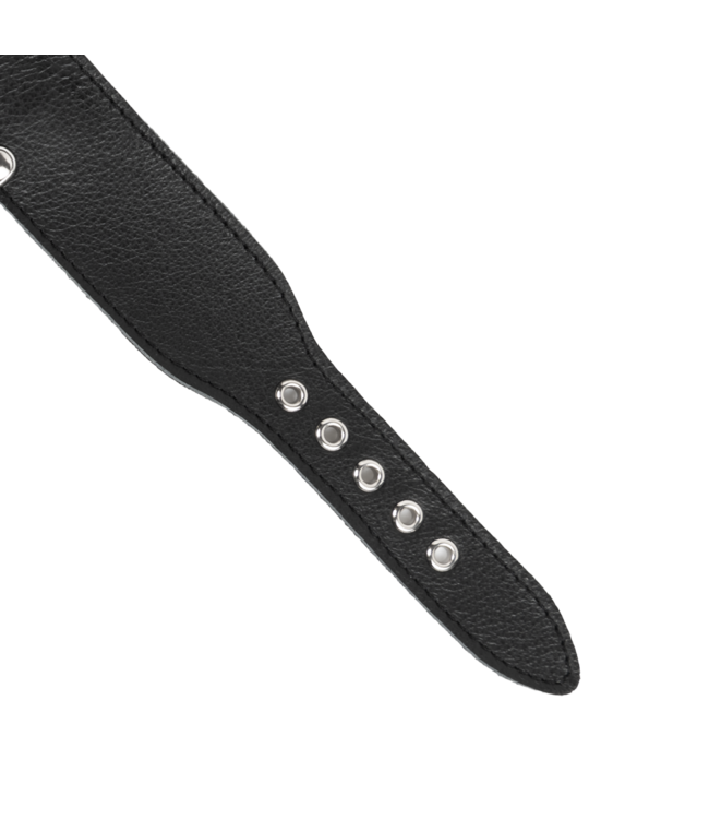 Rimba Rimba Bondage Play - Halsband met kettingen - Zwart & Zilver