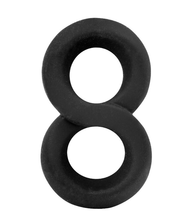 Rimba Rimba Bondage Play - Siliconen 8-vormige ring - Zwart