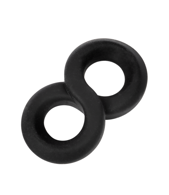 Rimba Rimba Bondage Play - Siliconen 8-vormige ring - Zwart