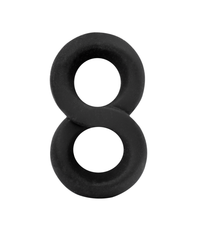 Rimba Rimba Bondage Play - Siliconen 8-vormige ring - Zwart