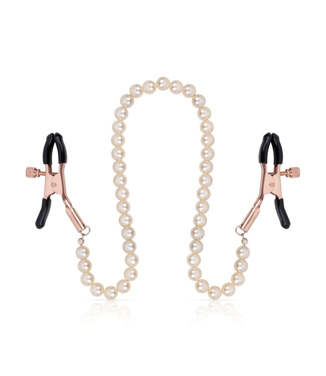Rosy Gold Rosy Gold - Tepelklemmen met parelketting - Verstelbaar Design
