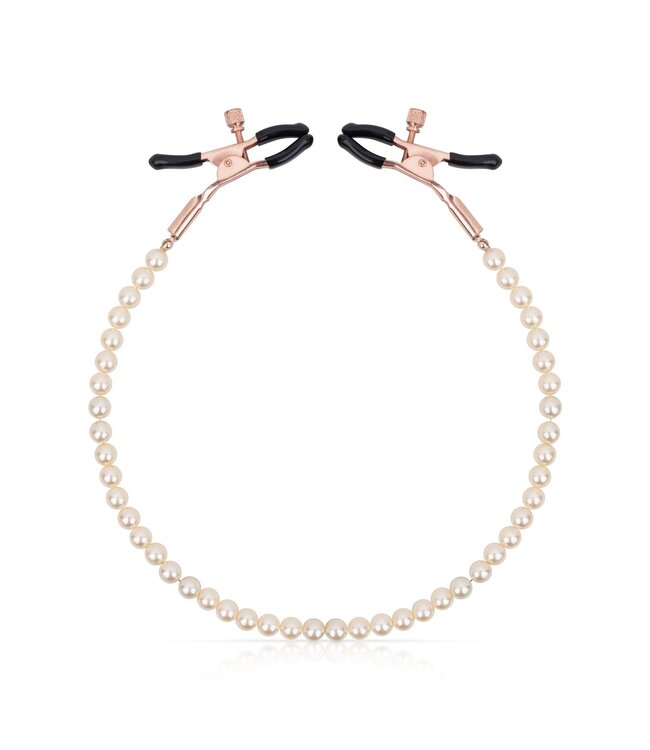 Rosy Gold Rosy Gold - Tepelklemmen met parelketting - Verstelbaar Design