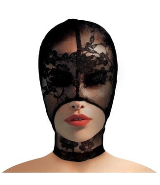 XR Brands Lace Seduction Bondage Masker - Zwart