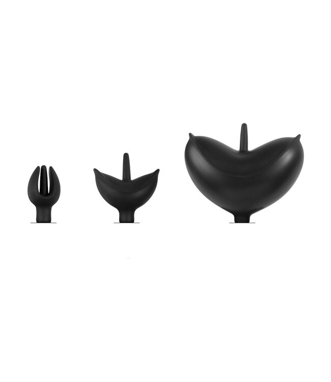 Rimba Rimba Latex Play - Opblaasbare Tulpvormige Anaalplug met Pomp - Zwart