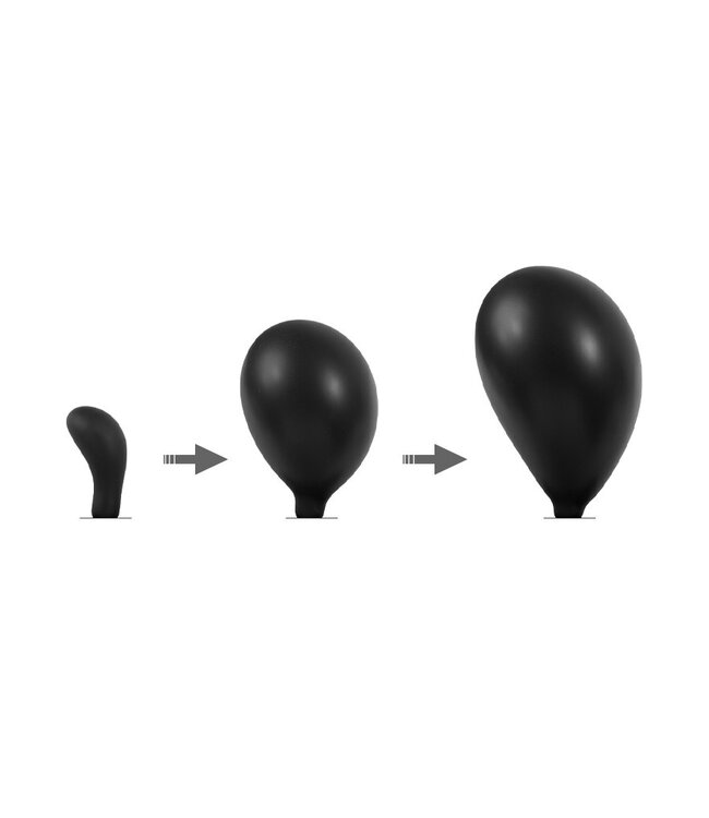 Rimba Rimba Latex Play - Opblaasbare Gebogen Anaalplug met Pomp - Zwart