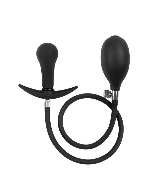 Rimba Rimba Latex Play - Opblaasbare Anaalplug met Pomp - Zwart