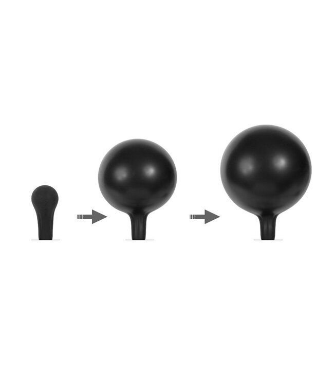 Rimba Rimba Latex Play - Opblaasbare Anaalplug met Pomp - Zwart