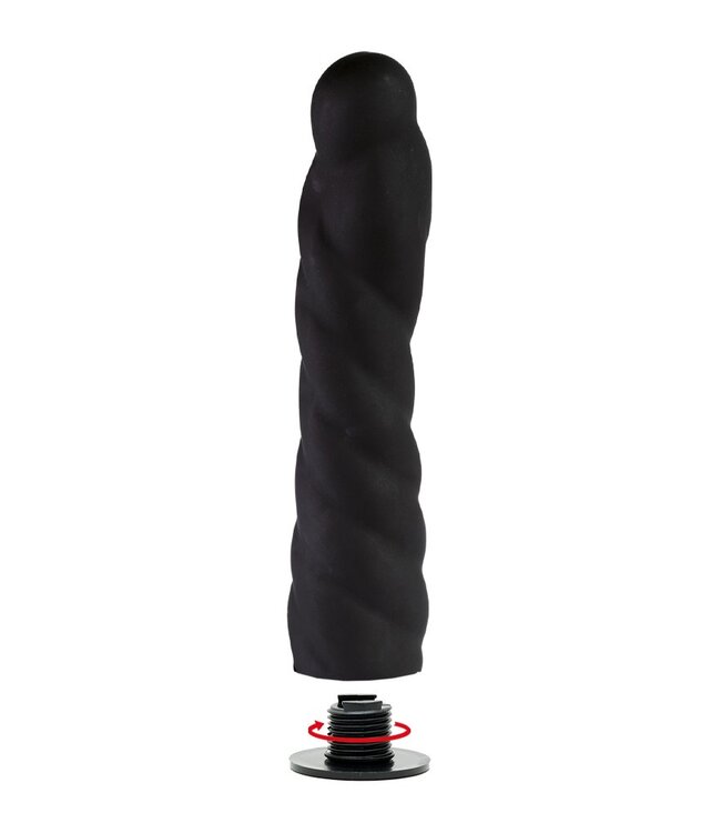 Rimba Rimba Latex Play - Verwisselbare Dildo voor Strap-on - Zwart
